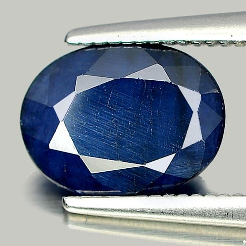 Natural Deep Blue Sapphire 1.74 Ct. Oval Shape 9.1 x 6.9 Mm Gemstone From Madagascar: Product ID: 806011331 Product Name: Natural Blue Sapphire Weight: 1.74 CT. Size: 9.1 x 6.9 x 3.1 MM. Shape: Oval Color: Deep Blue Clarity:Opaque Luster: Good Gems Origin: Madagascar Treatment: Heated 