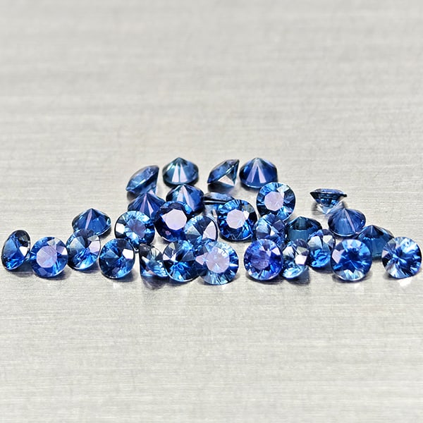 Natural Blue Sapphire 1.64 Ct. 30 Pcs Round Diamond Cut 2.2 Mm Gemstones From Madagascar (1 of 3)