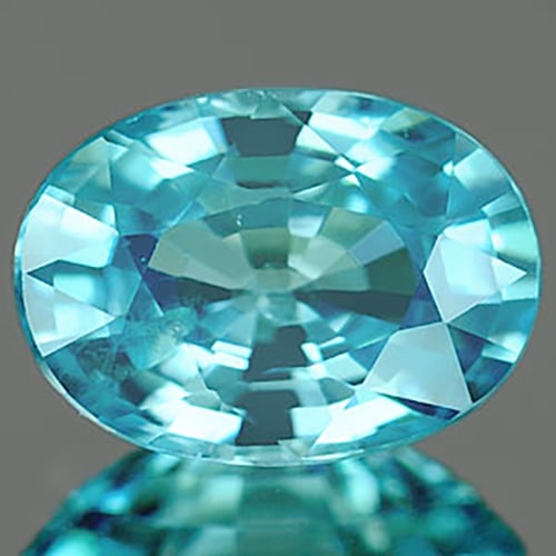 Natural Blue Zircon 1.28 Ct. Clean Oval Shape 7.2 x 5.1 Mm. Gemstone From Cambodia: Product ID: 807715336 Product Name: Natural Zircon Weight: 1.28 CT. Size: 7.2 x 5.1 x 3.4 MM. Shape: Oval Color: Blue Clarity:IF Luster: Good Gems Origin: Cambodia Treatment: Heated Crystal Structure:
