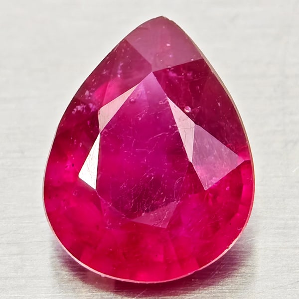 Natural Natural Purplish Red Ruby 1.97 Ct. Pear Shape 8.8 x 7.1 Mm Gemstone From Madagascar (1 of 3)