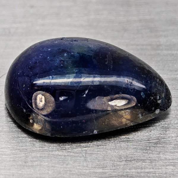 Natural Blue Sapphire 5.91 Ct. Pear Cabochon Shape 12.4 x 9.1 Mm Gemstone From Madagascar: Product ID: 806012373 Product Name: Natural Blue Sapphire Weight: 5.91 CT. Size: 12.4 x 9.1 x 4.9 MM. Shape: Pear Cabochon Color: Blue Clarity:Semi - Transparent Luster: Good Gems Origin: Madagascar T
