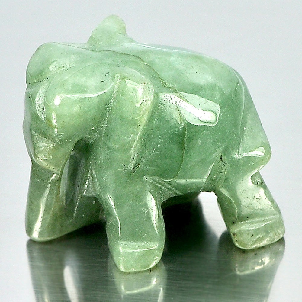 Natural Green Jade 55.23 Ct. Elephant Carving Shape 24 x 19 Mm Gemstone from Thailand: Product ID: 819812688 Product Name: Natural Jade Weight: 55.23 CT. Size: 24 x 19 x 15 MM. Shape: Elephant Carving Color: Green Clarity:Opaque Luster: Good Gems Origin: Thailand Treatment: Unheated Cry