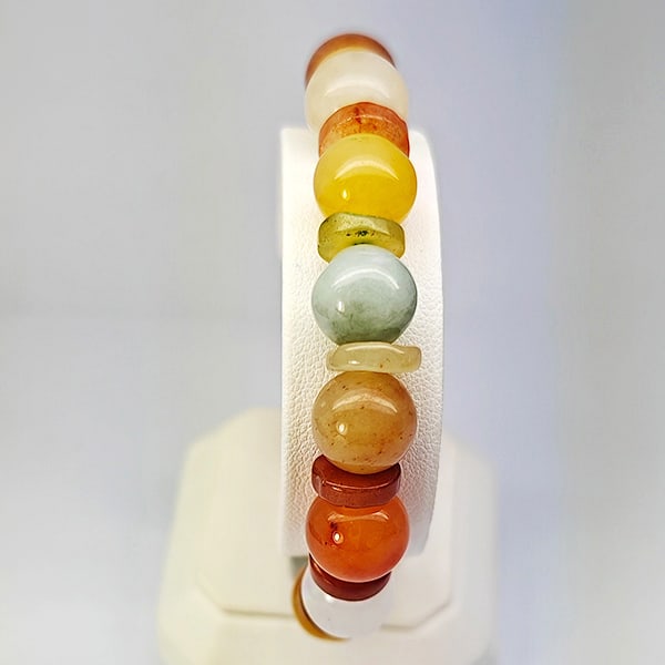 Natural Multi Color Jade Beads Stretch Bracelet 177.80 Ct. Gemstone From Thailand (1 of 3)