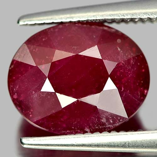 Natural Purplish Red Ruby 4.01 Ct. Oval Shape 10 x 8 x 5.4 Mm. Gemstone From Madagascar (1 of 3)