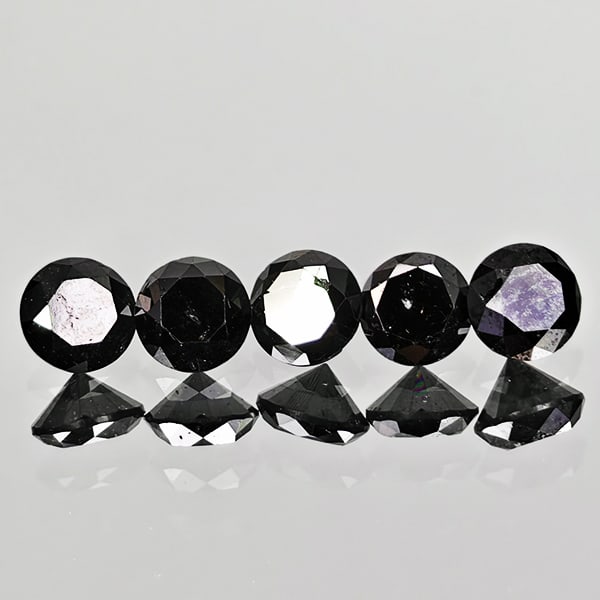 Natural Black Loose Diamond 1.01 Ct. 5 Pcs Round Diamond Cut 3.5 Mm (1 of 3)