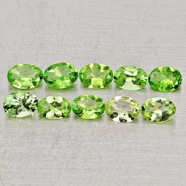 Natural Green Tsavorite Garnet 1.61 Ct. 10 Pcs Oval Shape Gemstone From Tanzania (1 of 3)