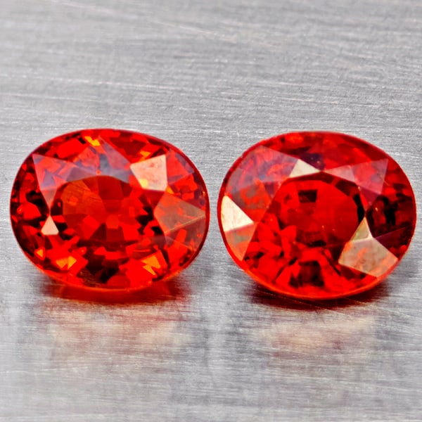 Natural Orange Red Spessartine Garnet 1.67 Ct. 2 Pcs Oval Shape 5.7 x 4.7 Mm Gemstones From Namibia: Product ID: 802937128 Product Name: Natural Garnet Weight: 1.67 CT. Size: 5.7 x 4.7 x 3.4 MM. Shape: Oval Color: Orange Red Clarity:VVS Luster: Good Gems Origin: Namibia Treatment: Unheated Crystal St
