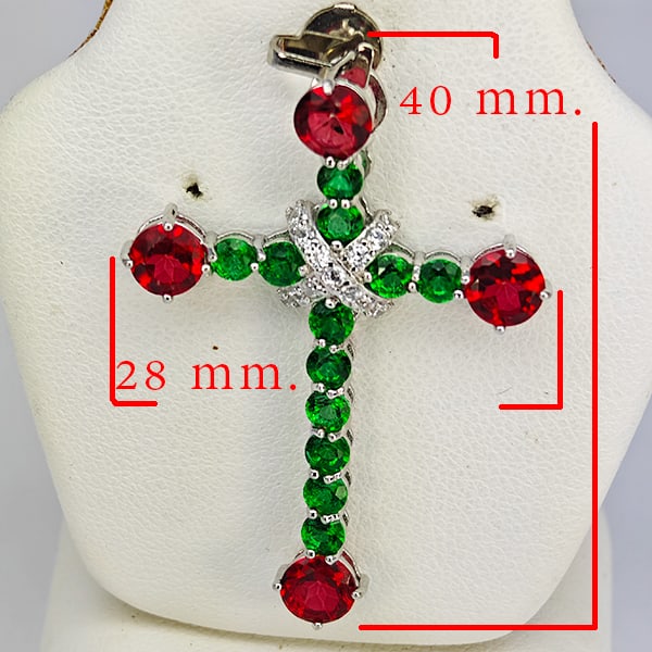 Natural Red and Green Topaz 925 Sterling Silver Pendant Jewelry 3.10 Grams (1 of 3)