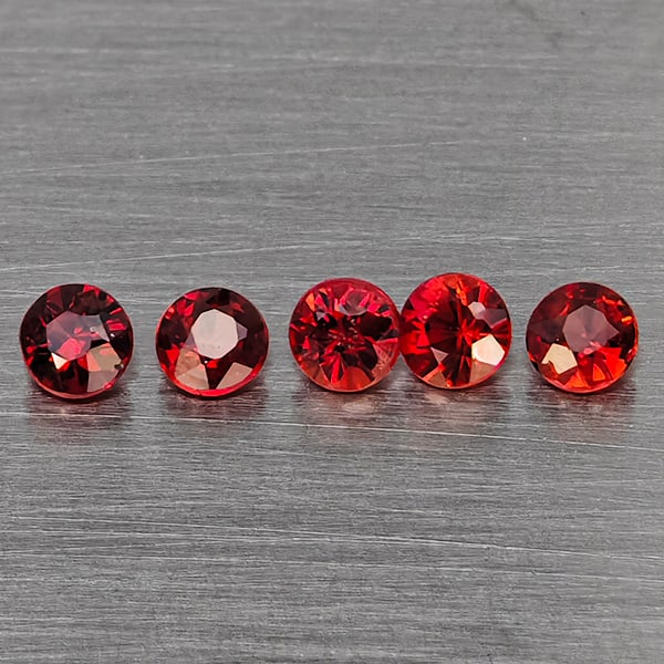 Natural Orangish Red Songea Sapphire 0.58 Ct. 5 Pcs Round Diamond Cut 2.5 Mm Gemstones From Tanzania: Product ID: 806162832 Product Name: Natural Red Sapphire Weight: 0.58 CT. Size: 2.5 x 2.5 x 1.8 MM. Shape: Round Diamond Cut Color: Orangish Red Clarity:SI1 Luster: Good Gems Origin: Tanzania Treatmen