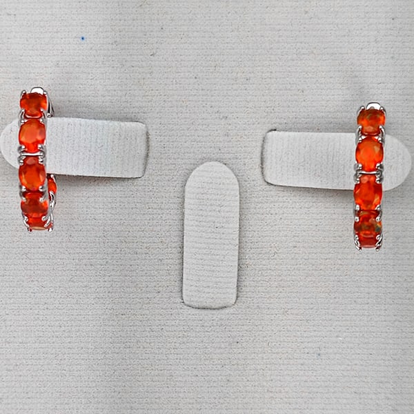 Natural Mulit Color Fire Opal 925 Sterling Silver Earring Jewelry 5.96 Grams (1 of 3)