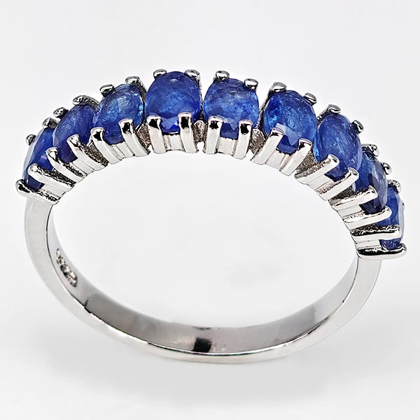 Natural Blue Sapphire 925 Sterling Silver Ring Jewelry 2.54 Grams Size 9 (1 of 3)