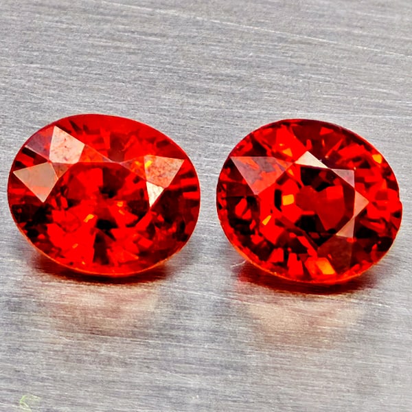 Natural Orangish Red Spessartine Garnet 1.53 Ct. 2Pcs Oval Shape 5.4 x 4.7 Mm Gemstones From Namibia: Product ID: 802937063 Product Name: Natural Garnet Weight: 1.53 CT. Size: 5.4 x 4.7 x 3.5 MM. Shape: Oval Shape Color: Orangish Red Clarity:VVS Luster: Good Gems Origin: Namibia Treatment: Unheated Cr