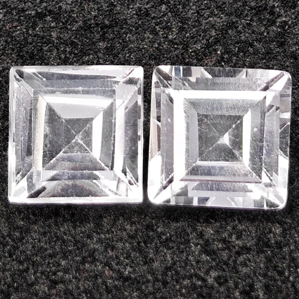 Natural White Topaz 2.98 Ct. 2 Pcs. Square Shape 5.9 Mm Gemstones From Brazil: Product ID: 807168525 Product Name: Natural Topaz Weight: 2.98 CT. Size: 5.9 x 5.9 x 4 MM. Shape: Square Color: White Clarity:VSI Luster: Good Gems Origin: Brazil Treatment: Unheated Crystal Structure