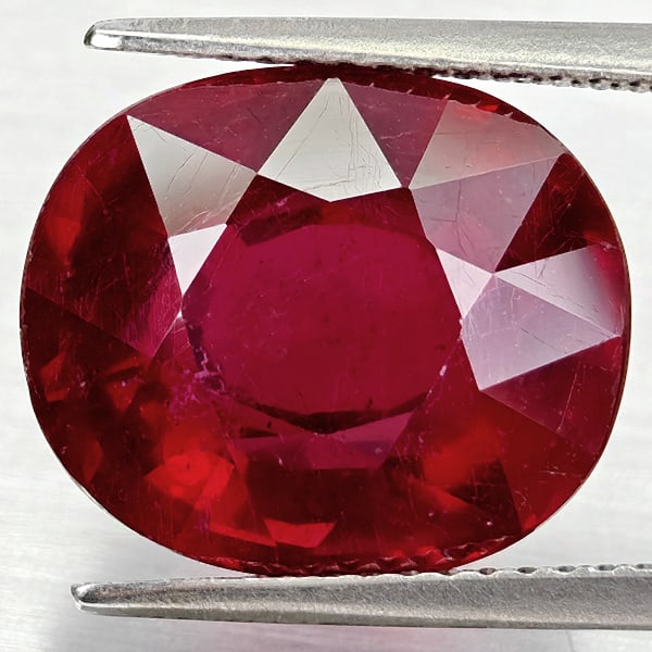 Natural Red Ruby 11.35 Ct. Oval Shape 13.4 x 10.3 Mm Gemstone From Madagascar (1 of 3)