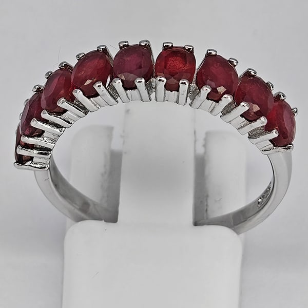 Natural Red Ruby 925 Sterling Silver Ring Jewelry 2.60 Grams Size 8 (1 of 3)