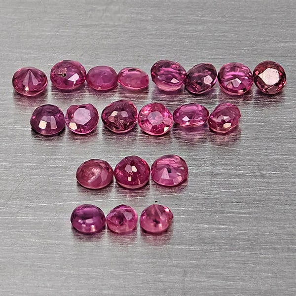 Natural Pink Red Ruby 0.72 Ct. 20 Pcs Round Shape 2 Mm Gemstone From Thailand (1 of 3)