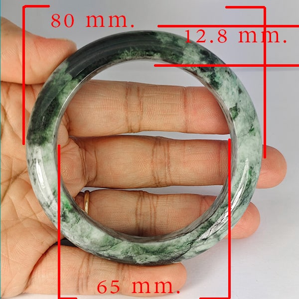Natural Genuine Mutil Color Jade 396.12 Ct. Bangle Round Diameter 80 x 65 Mm Gemstone from Thailand: Product ID: 819816138 Product Name: Natural Gemstones Weight: 396.12 CT. Size: 80 x 65 x 12.8 MM. Shape: Round Color: Multi-Color Clarity:Opaque Luster: Good Gems Origin: Thailand Treatment: Unheated