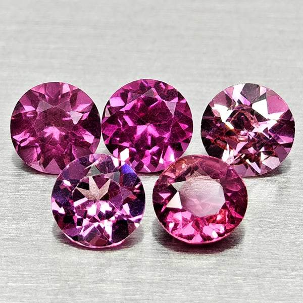 Natural Purplish Pink Rhodolite Garnet 1.86 Ct. 5 Pcs Round Shape 4.4 Mm Gemstones From Madagascar (1 of 3)