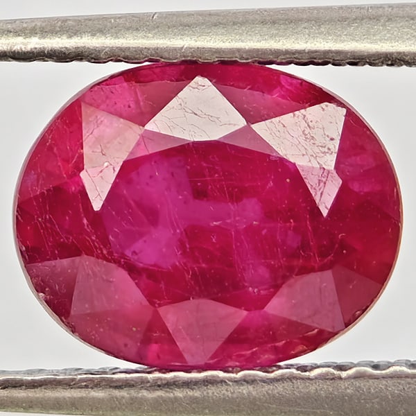 Natural Purplish Red Ruby 2.88 Ct. Oval Shape 9 x 7.2 Mm Gemstone From Madagascar (1 of 3)