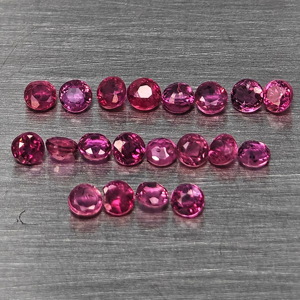 Natural Pink Red Ruby 0.84 Ct. 20 Pcs Round Shape 1.9 Mm Gemstone From Thailand (1 of 3)
