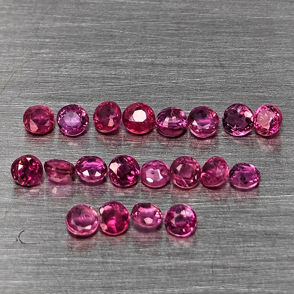 Natural Pink Red Ruby 0.73 Ct. 20 Pcs Round Shape 1.9 Mm Gemstone From Thailand (1 of 3)