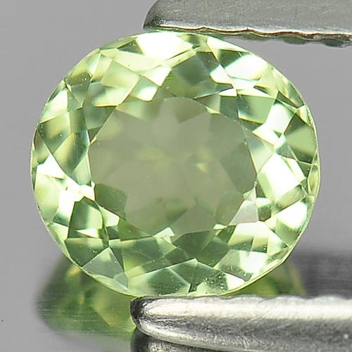 Natural Light Green Tourmaline 0.84 Ct. Oval Shape 6 x 5.7 Mm Gemstone From Nigeria (1 of 3)