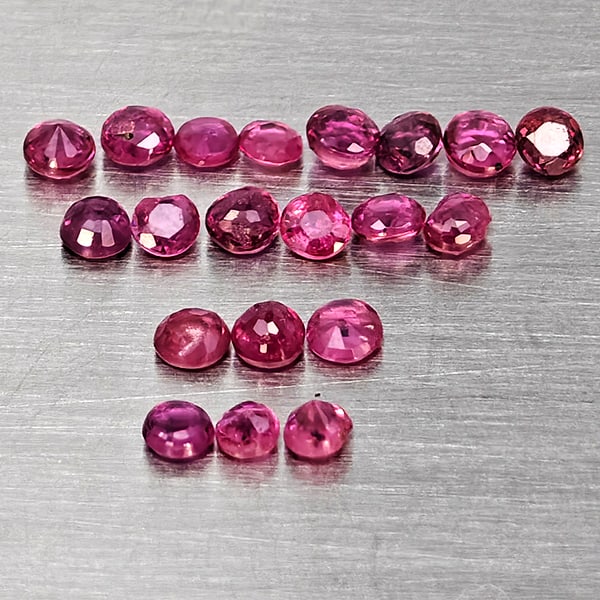 Natural Pink Red Ruby 0.82 Ct. 20 Pcs Round Shape 2 Mm Gemstone From Thailand (1 of 3)