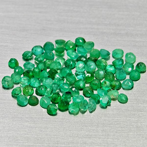Natural Green Emerald 1.07 Ct. 80 Pcs Round Shape 1.6 Mm Gemstones From Columbia (1 of 3)