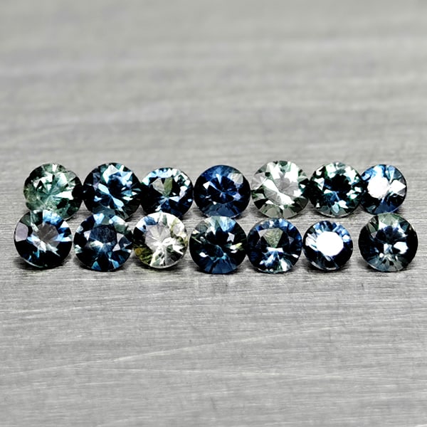 Natural Greenish Blue Sapphire 0.56 Ct. 14 Pcs Round Diamand Cut 2.3 Mm Gemstones From Tanzania: Product ID: 806162281 Product Name: Natural Green Sapphire Weight: 0.56 CT. Size: 2.3 x 2.3 x 1.6 MM. Shape: Round Diamond Cut Color: Fancy Color Clarity:VSI Luster: Very Good Gems Origin: Tanzania Tr