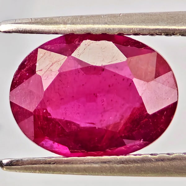 Natural Purplish Red Ruby 1.90 Ct. Oval Shape 9 x 6.9 Mm Gemstone From Madagascar (1 of 3)
