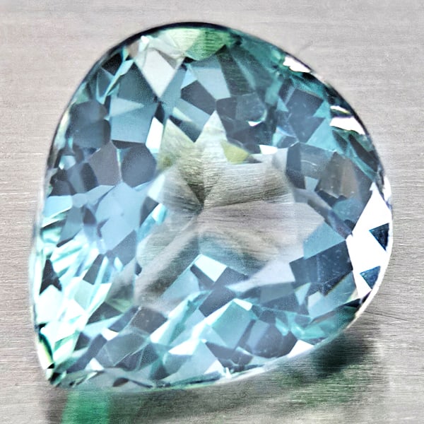 Natural Light Blue Aquamarine 1.88 Ct. Pear Shape 8.8 x 7.9 Mm Gemstone From Brazil: Product ID: 800812095 Product Name: Natural Aquamarine Weight: 1.88 CT. Size: 8.8 x 7.9 x 5.2 MM. Shape: Pear Shape Color: Light Blue Clarity:VSI - SI1 Luster: Good Gems Origin: Brazil Treatment: Unhe