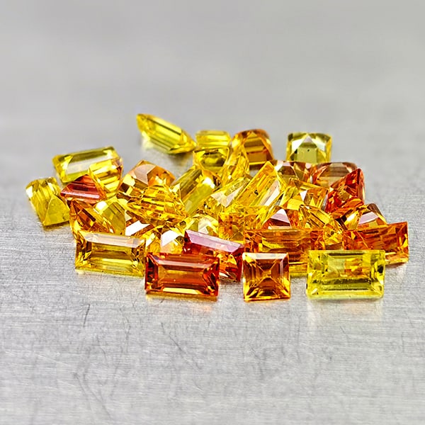 Natural Orange Yellow Sapphire 3.49 Ct. 34 Pcs Mixed Size Gemstones From Tanzania (1 of 3)
