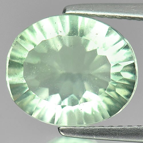 Natural Green Fluorite 4.88 Ct. Oval Concave Cut 11.8 x 10 Mm Gemstone from Brazil (1 of 3)