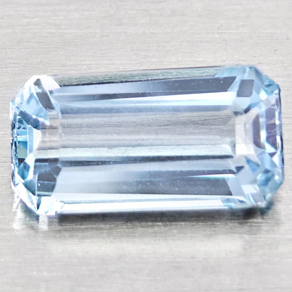 Natural Light Blue Aquamarine 1.10 Ct. Octagon Shape 8.8 x 4.6 Mm Gemstone From Brazil: Product ID: 800812186 Product Name: Natural Aquamarine Weight: 1.10 CT. Size: 8.8 x 4.6 x 3.4 MM. Shape: Octagon Shape Color: Light Blue Clarity:VSI - SI1 Luster: Good Gems Origin: Brazil Treatment: U