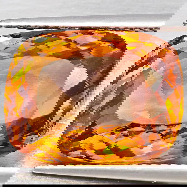 Natural Imperial Topaz  14.19 Ct. Cushion Shape 16 x 12.1 Mm Gemstone From Brazil (1 of 3)