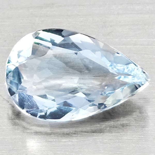 Natural Light Blue Aquamarine 0.67 Ct. Pear Shape 8.1 x 5.2 Mm Gemstone from Brazil: Product ID: 800812117 Product Name: Natural Aquamarine Weight: 0.67 CT. Size: 8.1 x 5.2 x 2.9 MM. Shape: Pear Shape Color: Light Blue Clarity:VSI - SI1 Luster: Good Gems Origin: Brazil Treatment: Unhe