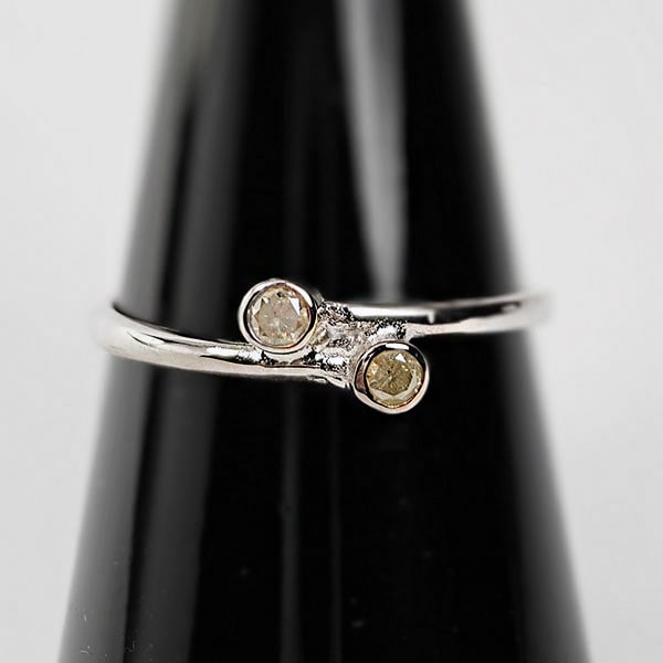 925 Sterling Silver Ring Jewelry  0.91 G. With Natural Diamond 0.11 Ct. Size 7.5 (1 of 3)