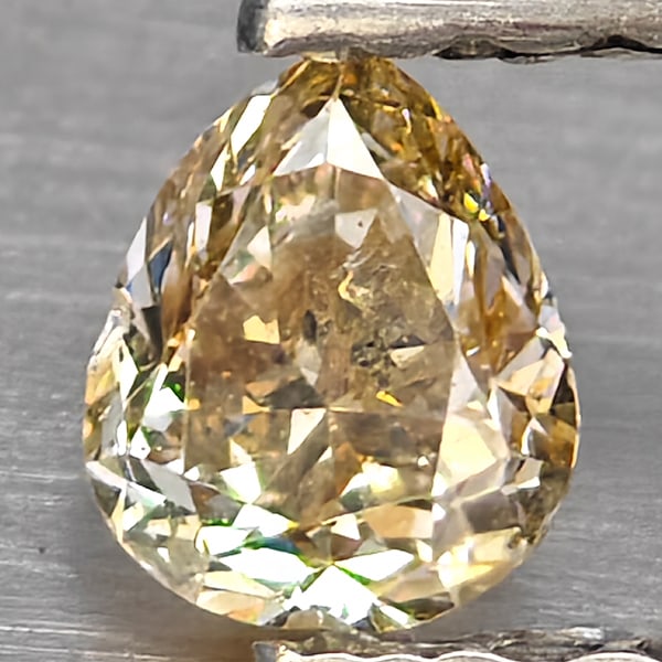Natural Yellow Fancy Color Loose Diamond 0.16 Ct. Pear Shape 3.6 x 3 Mm From Belgium (1 of 3)