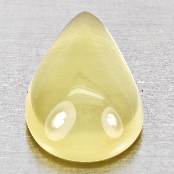 Natural Yellow Lemon Quartz 4.44 Ct. Pear Cabochon Shape 14.4 x 9.4 Mm Gemstone From Brazil: Product ID: 805530065 Product Name: Natural Quartz Weight: 4.44 CT. Size: 14.4 x 9.4 x 5.6 MM. Shape: Pear Cabochon Color: Yellow Clarity:None Luster: Good Gems Origin: Brazil Treatment: Unheated Crys