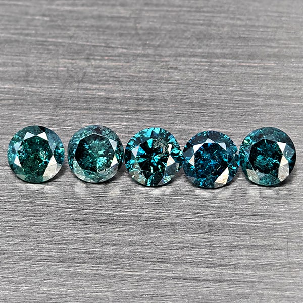 Natural Blue Loose Diamond 0.45 Ct. 5 Pcs Round Diamond Cut 2.8 Mm: Product ID: 502100557 Product Name: Natural Natural Diamond Weight: 0.45 CT. Size: 2.8 x 2.8 x 1.8 MM. Shape: Round Diamond Cut Color: Blue Clarity:SI1 Luster: Good Gems Origin: Belgium Treatment: Tre