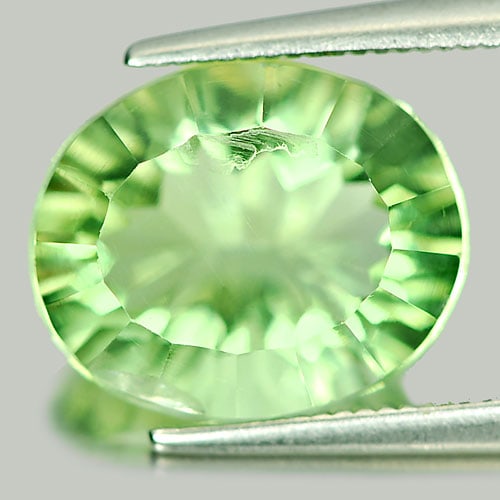 Natural Green Fluorite 5.48 Ct. Oval Concave Cut 12 x 10 Mm Gemstone From Brazil: Product ID: 802705281 Product Name: Natural Fluorite Weight: 5.48 CT. Size: 12 x 10 x 6.8 MM. Shape: Oval Concave Cut Color: Green Clarity:VSI - SI Luster: Good Gems Origin: Brazil Treatment: Unheated