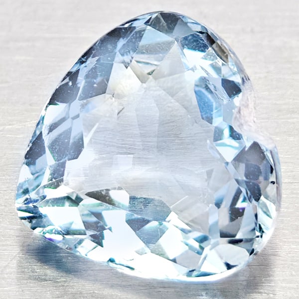 Natural Light Blue Aquamarine 1.14 Ct. Heart Shape 7.5 x 7.3 Mm Gemstone From Brazil (1 of 3)