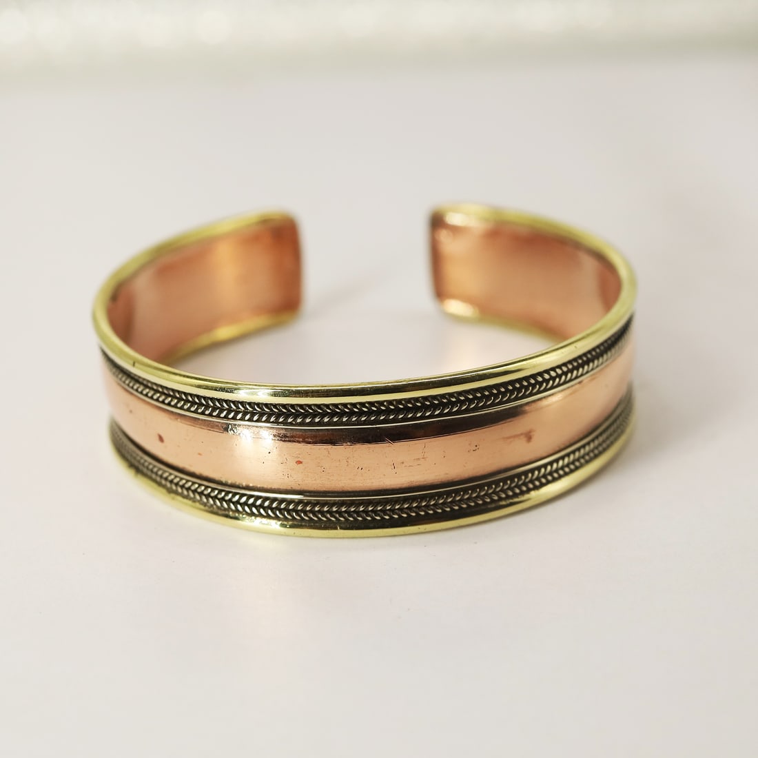 Engraved Floral Copper Cuff Bracelet – Healing & Adjustable (1 of 3)