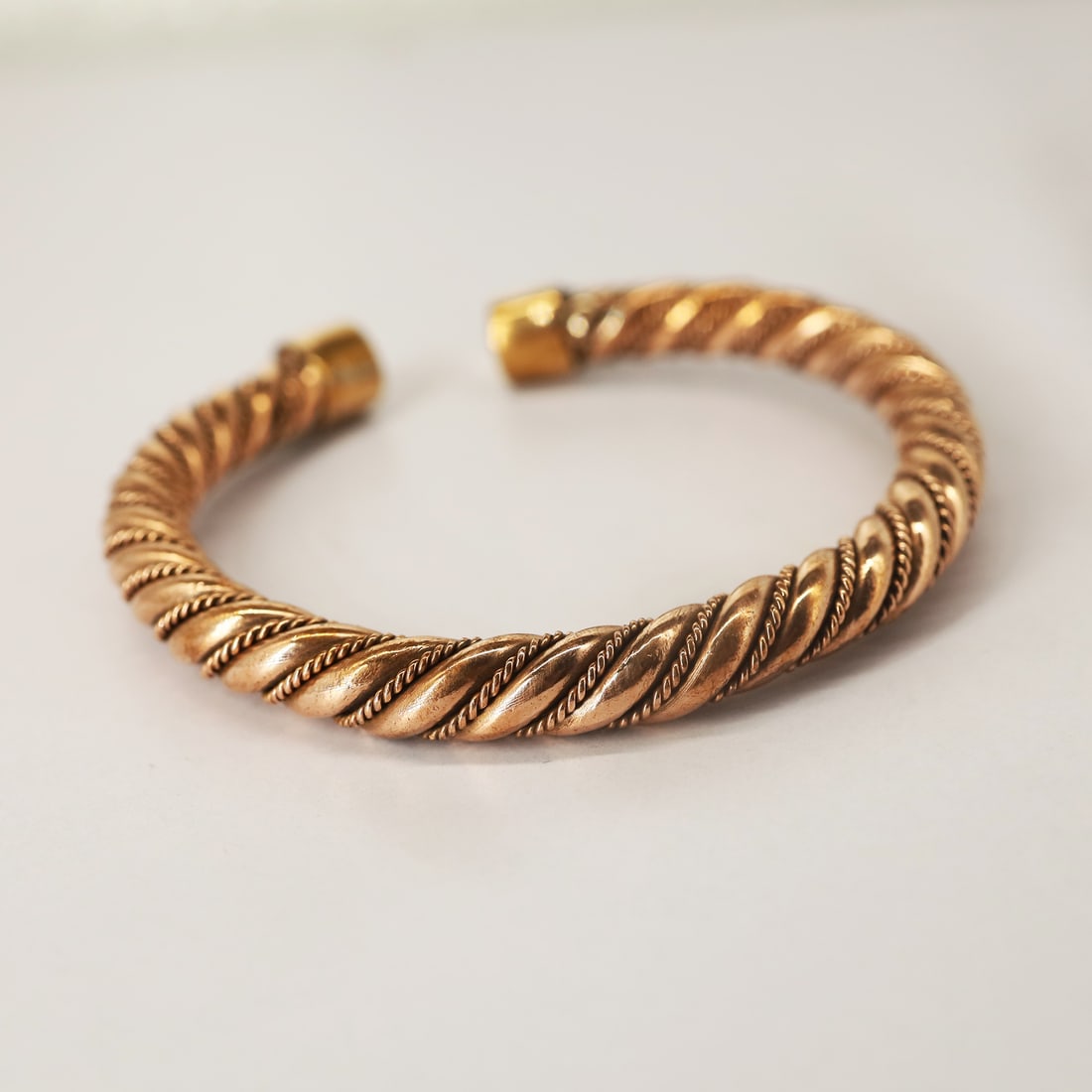 Pure Copper Handmade Rose Gold Bangle - Free Size (1 of 3)