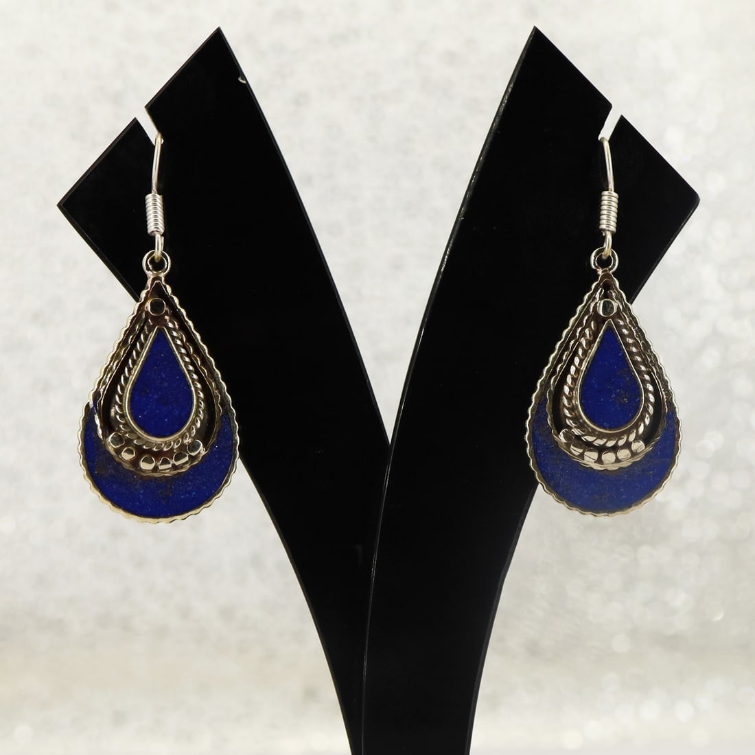 Afghani Lapis Lazuli Handmade Beautiful Earring (1 of 1)