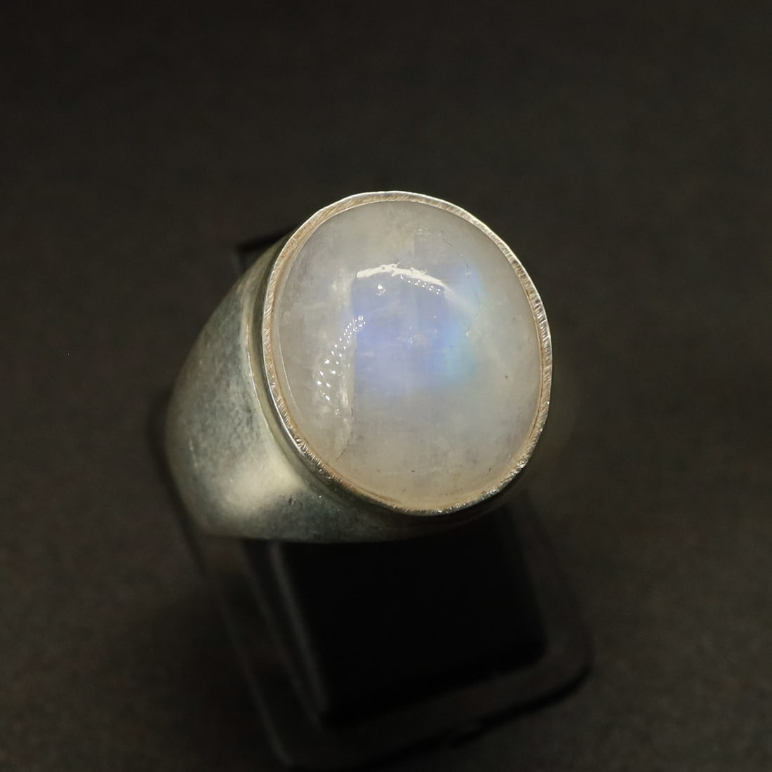 Natural Rainbow Moonstone Handmade Ring - 9 MM (1 of 3)