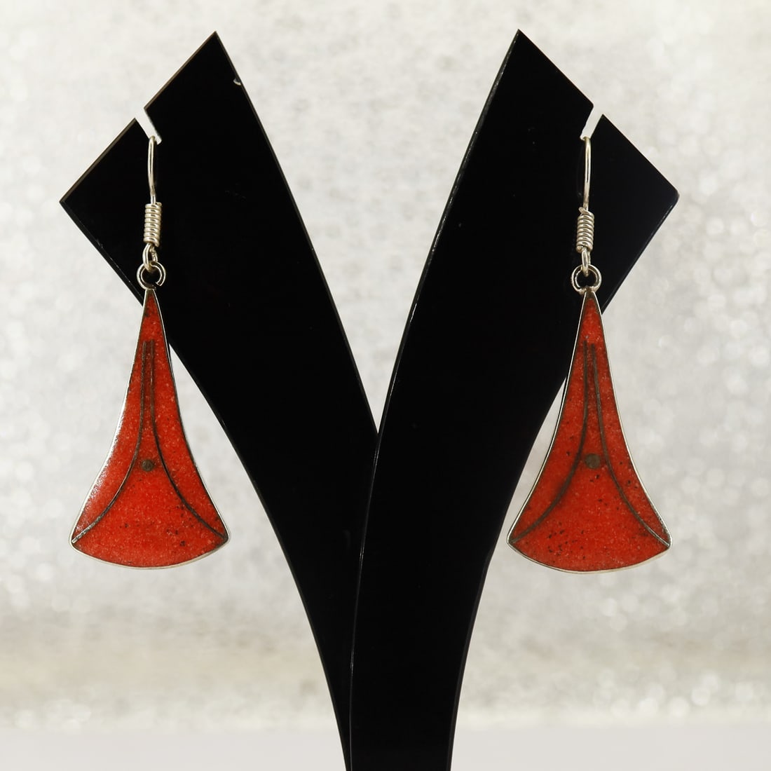 Tibetan Red Coral Handmade Light Weight Earring: Product ID: 250821143037 Product - Tibetan Handmade Earring Gemstone - Natural Red Coral Size - 3.5 Cm Weight - 8 Gram Metal - Brass & Copper mix Metal Origin - Nepal Country/Region of Manufacture - N
