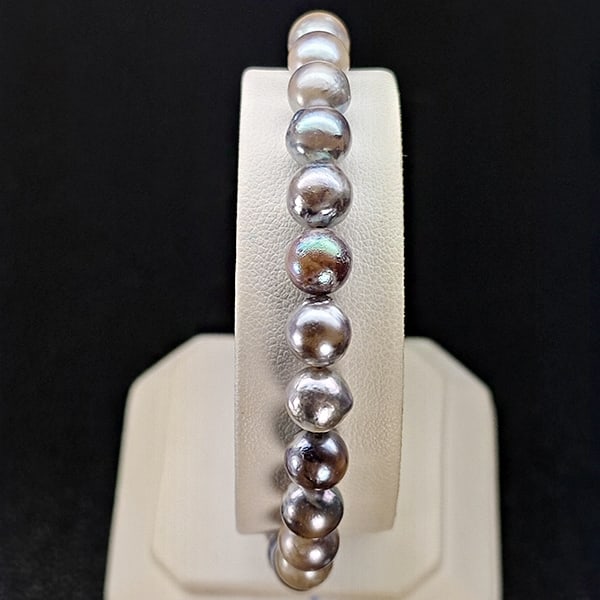 Natural Multi Color Akoya Pearl Bracelet Jewelry Magnetic Clasp Length 6.5 Inch. 12.66 G. (1 of 3)