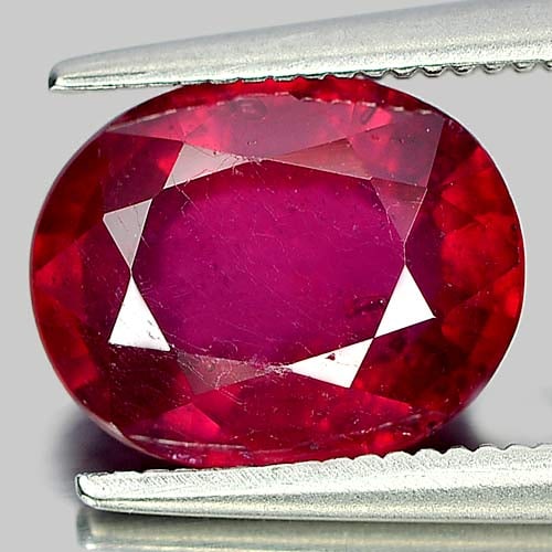 Natural Red Ruby 3.45 Ct. Oval Shape 10 x 8 Mm. Gemstone From Mozambique (1 of 3)