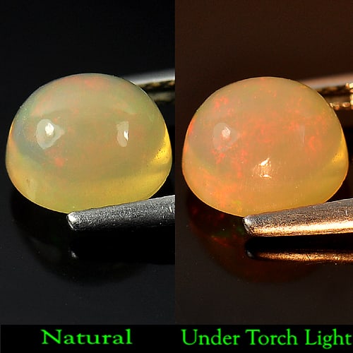 Natural Multi Color Opal 1.86 Ct. Oval Cabochon Shape 8.5 x 7.3 Mm. Unheated Gemstone (1 of 3)
